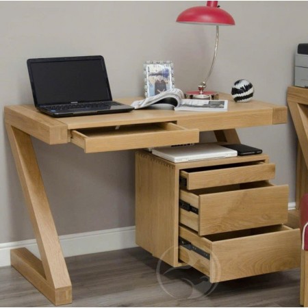Solid Oak : Bộ Bàn Máy Tính Gỗ Sồi Z + Tủ Hồ Sơ